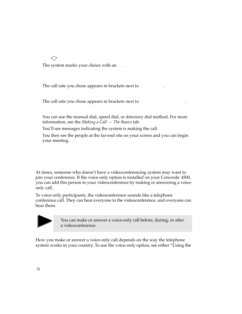 Using the voice-only option | PictureTel 4500 User Manual | Page 38 / 114