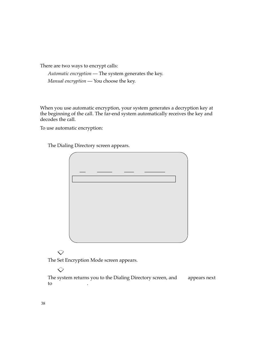Using automatic encryption | PictureTel 4500 User Manual | Page 44 / 114