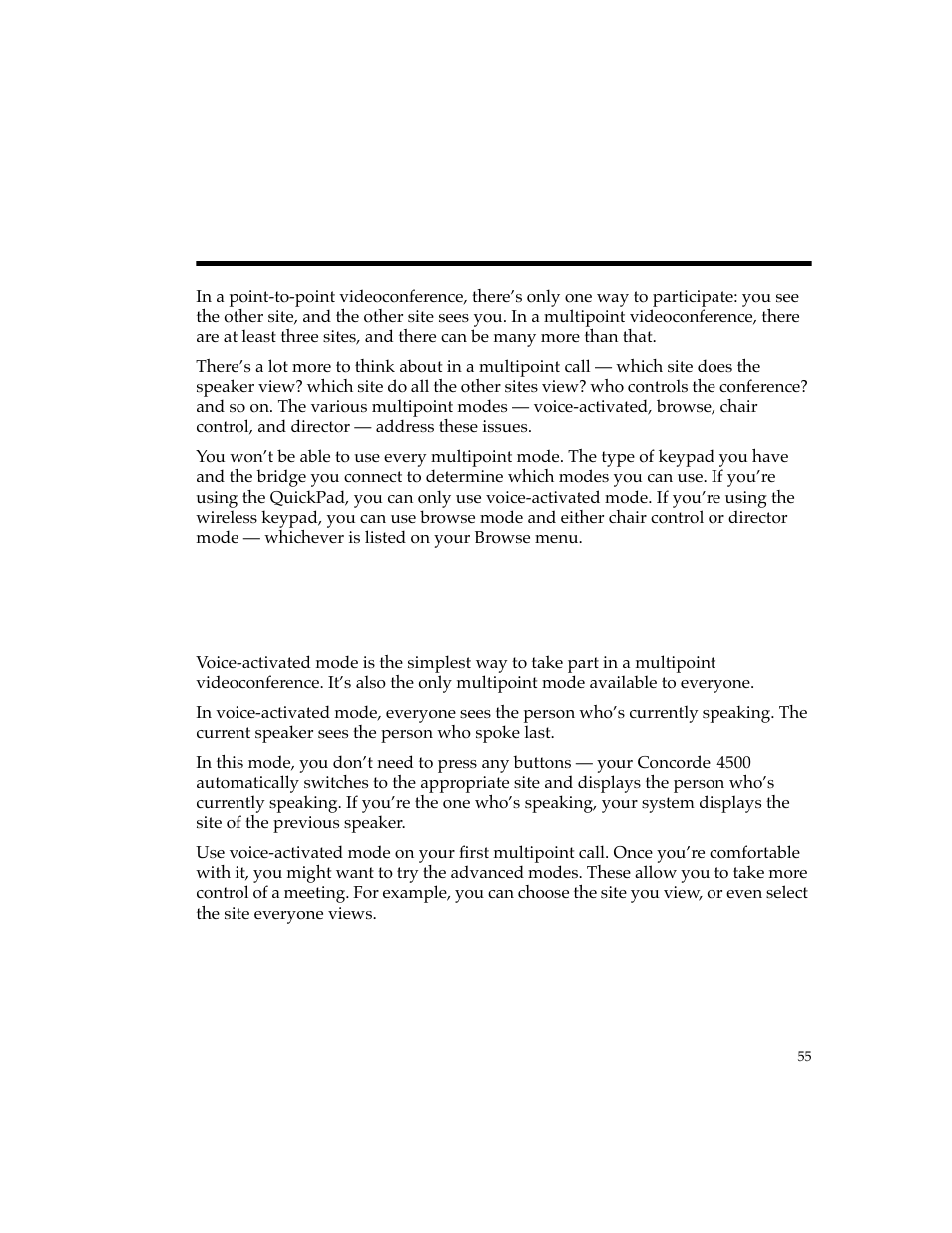 Using multipoint, Using voice-activated mode | PictureTel 4500 User Manual | Page 61 / 114