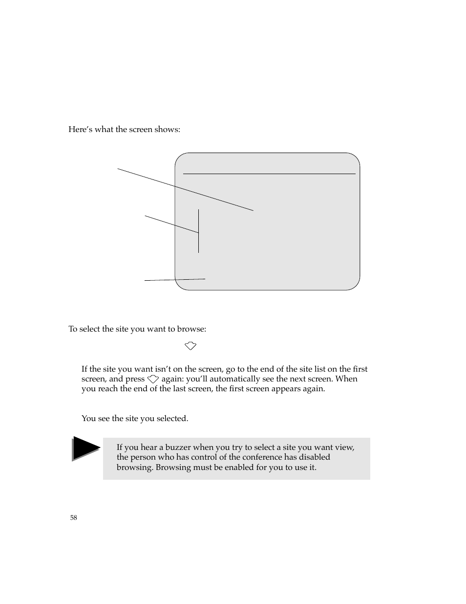 Using browse mode — for chair control systems | PictureTel 4500 User Manual | Page 64 / 114