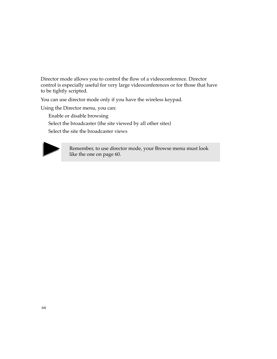 Using director mode | PictureTel 4500 User Manual | Page 70 / 114