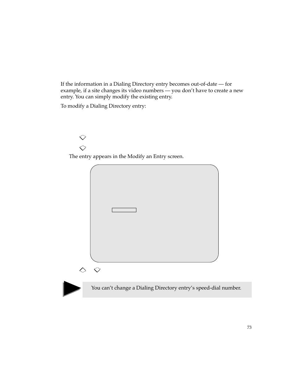 Modifying a dialing directory entry | PictureTel 4500 User Manual | Page 79 / 114