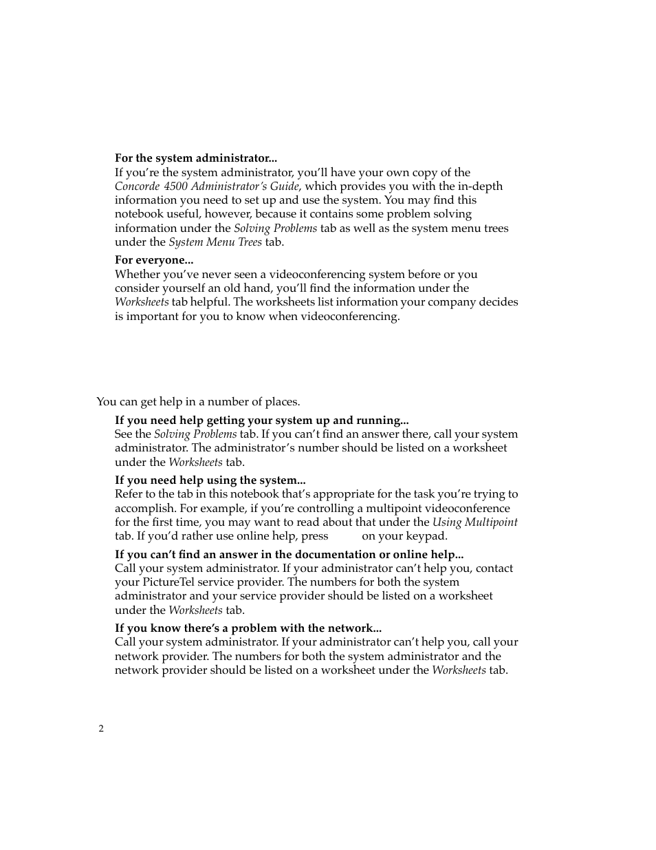 Where can you get help | PictureTel 4500 User Manual | Page 8 / 114