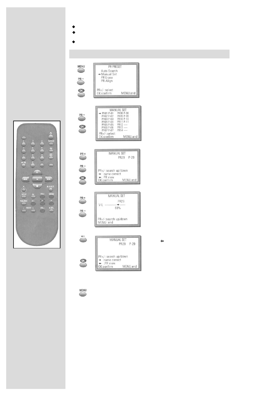 Stations, Tuning | Palsonic VCR2120 User Manual | Page 16 / 25