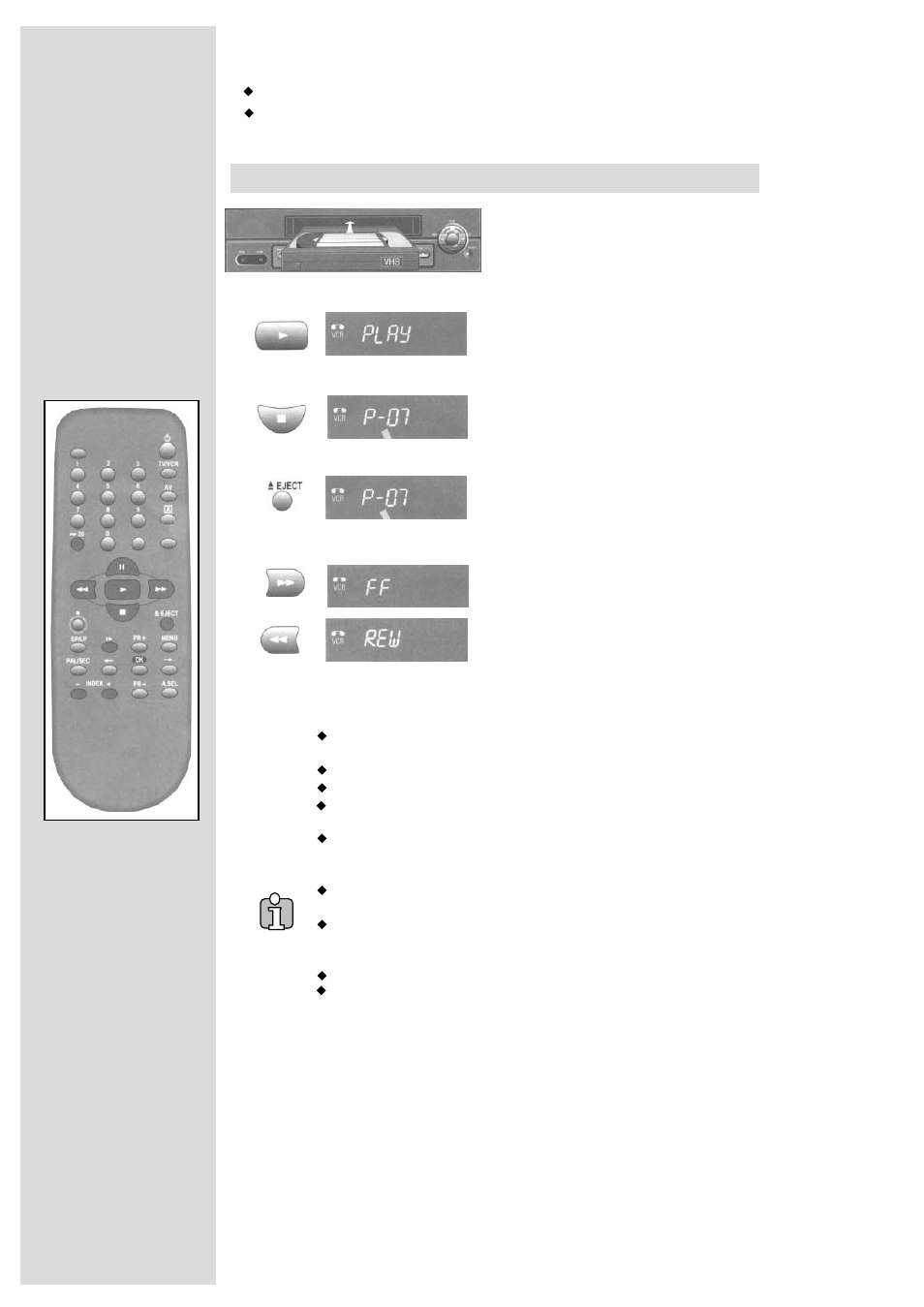 Playing back | Palsonic VCR2120 User Manual | Page 8 / 25