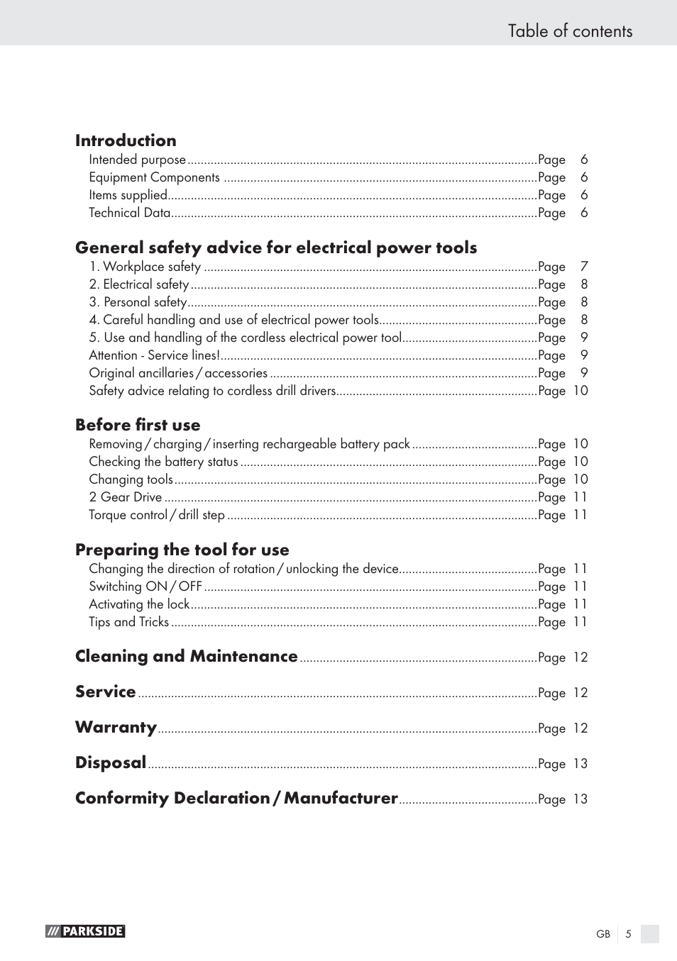 Parkside PABS10.8-LI User Manual | Page 4 / 84