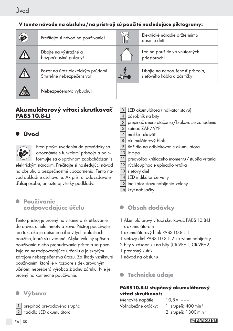 Parkside PABS10.8-LI User Manual | Page 55 / 84