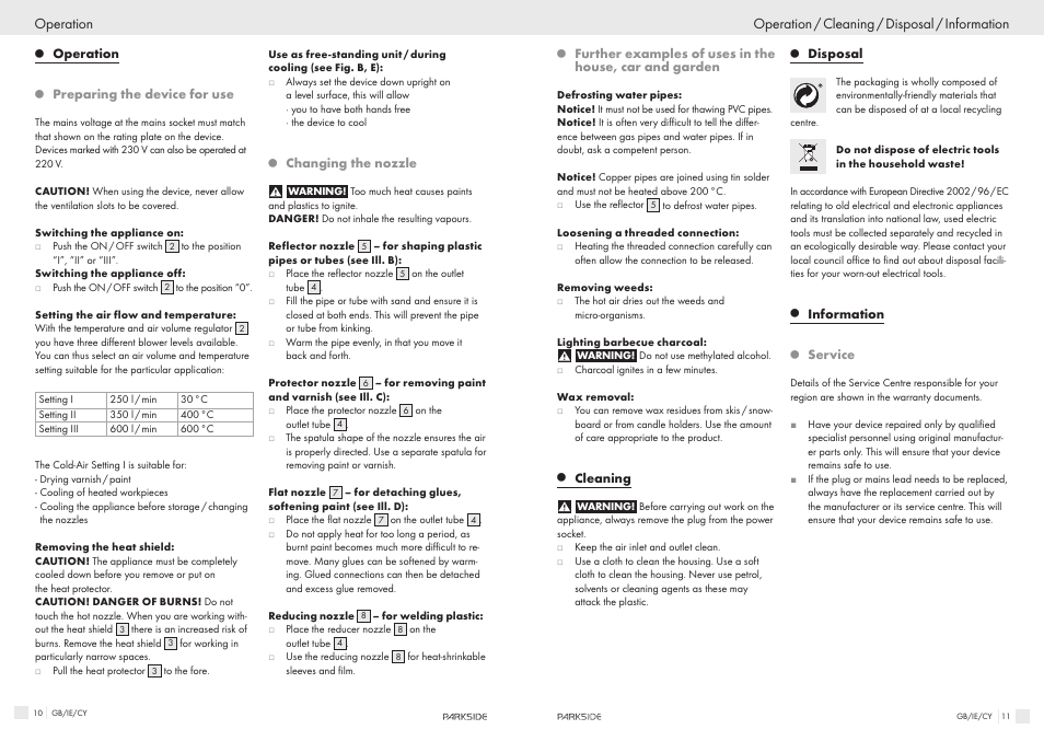 Parkside PHLG 600 User Manual | Page 6 / 7