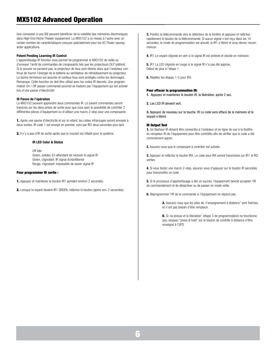 Mx5102 advanced operation | Panamax MX5102 User Manual | Page 15 / 24