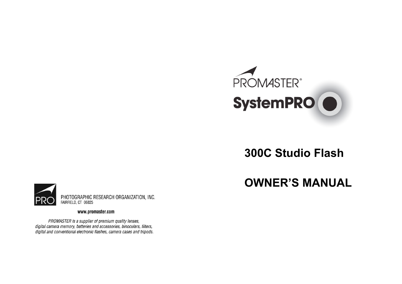 ProMaster 300C User Manual | 4 pages