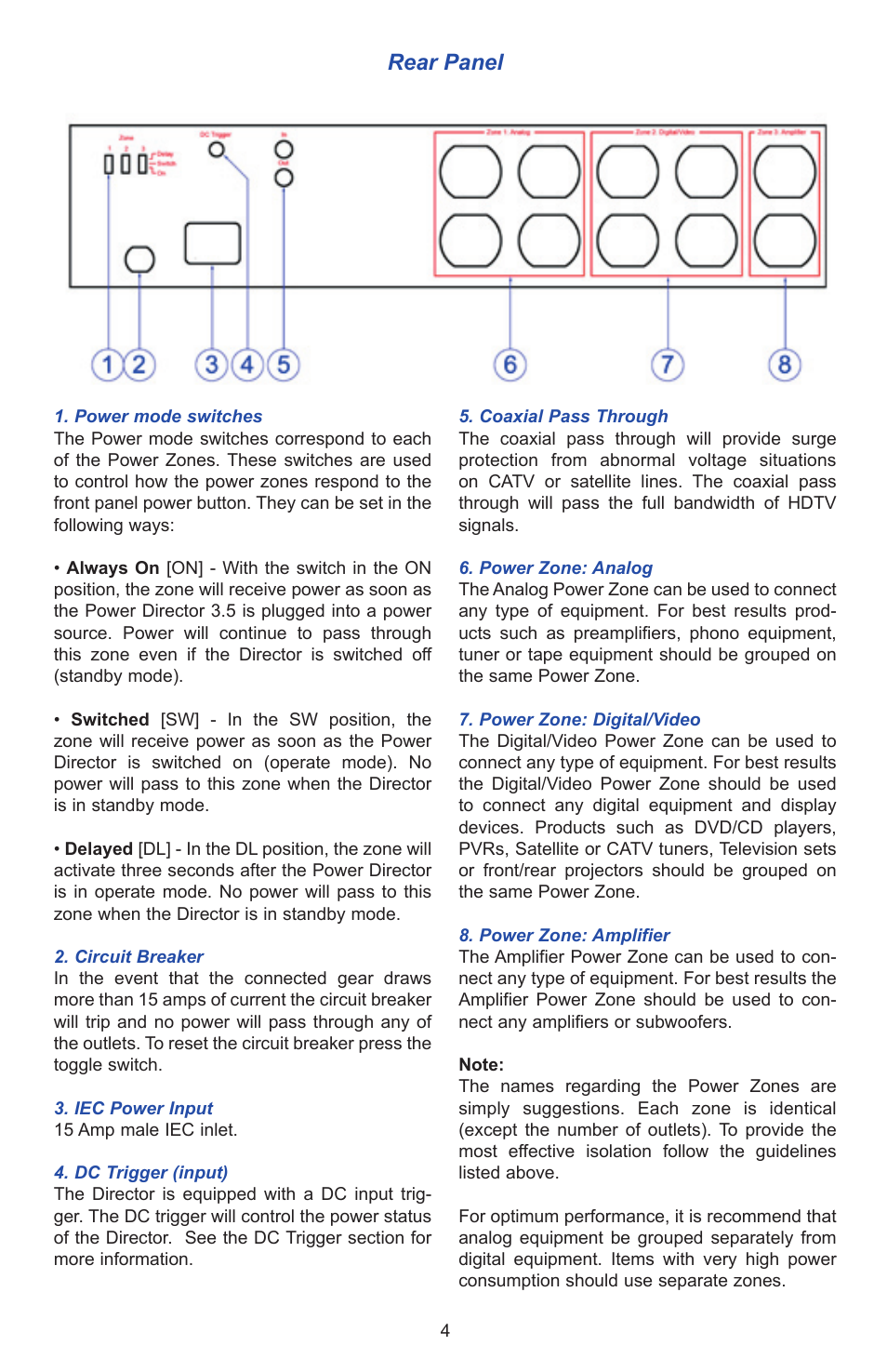 Rear panel | PS Audio PD 3.5 User Manual | Page 4 / 8