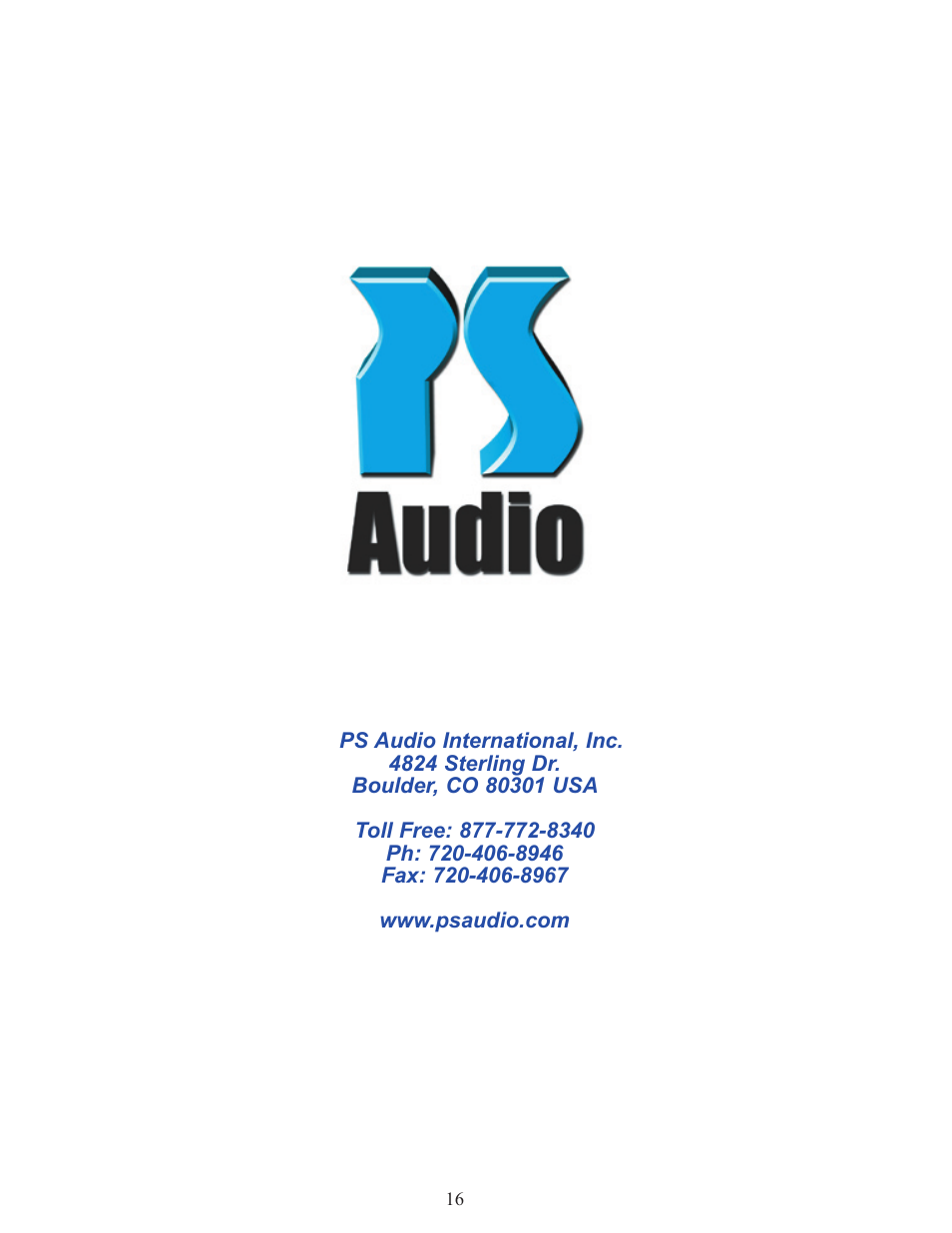 PS Audio PCA-2 User Manual | Page 16 / 16