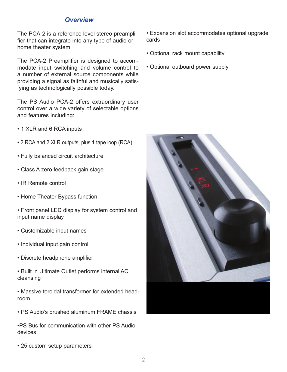 PS Audio PCA-2 User Manual | Page 2 / 16