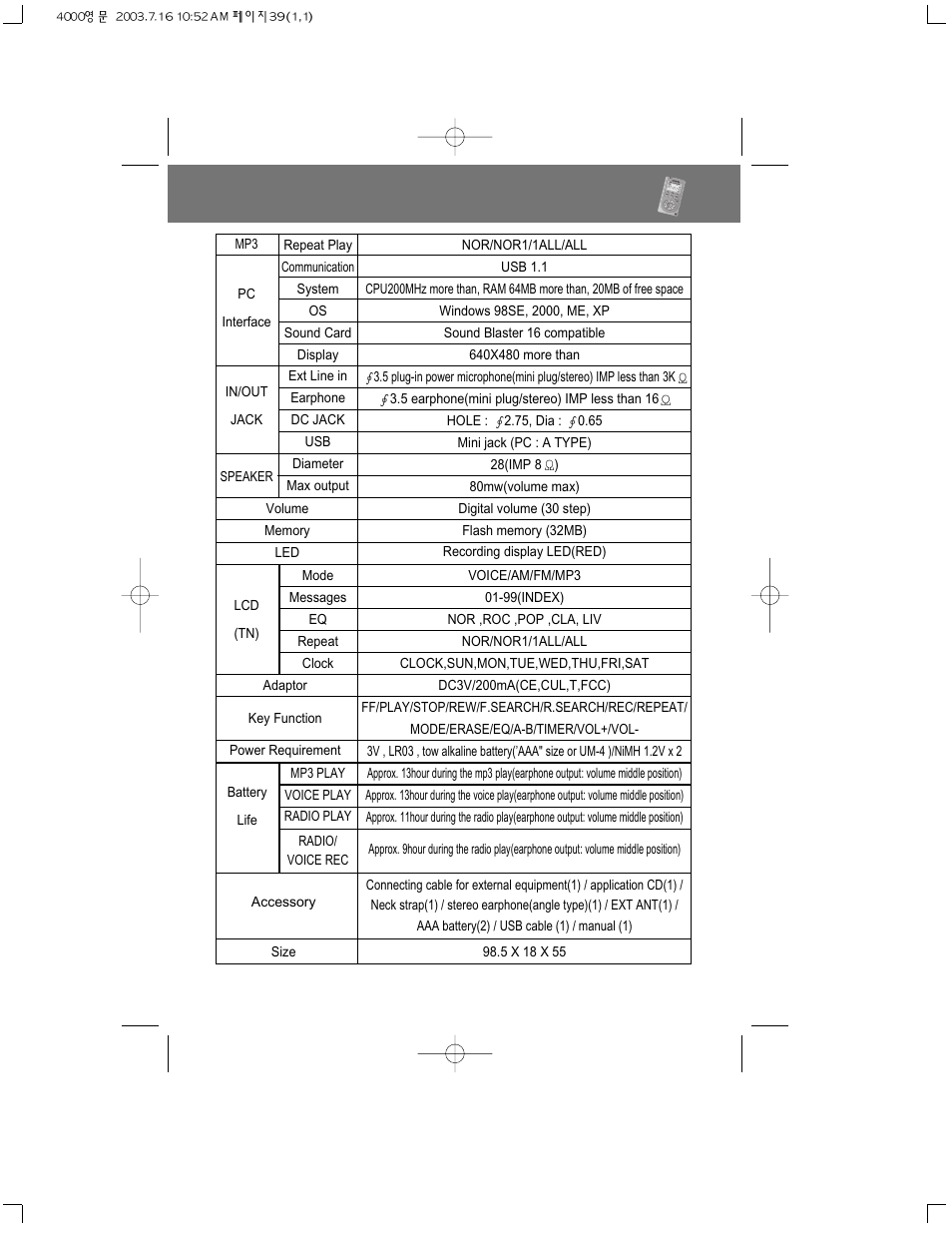 General specification | PoGo Products PRY900M2 User Manual | Page 39 / 42