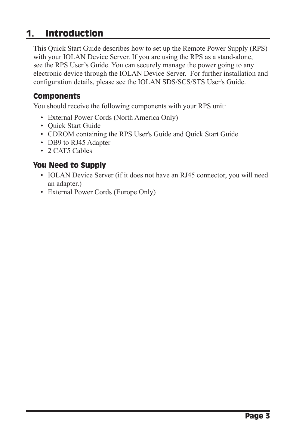 Introduction | Perle Systems RPS830 User Manual | Page 3 / 8
