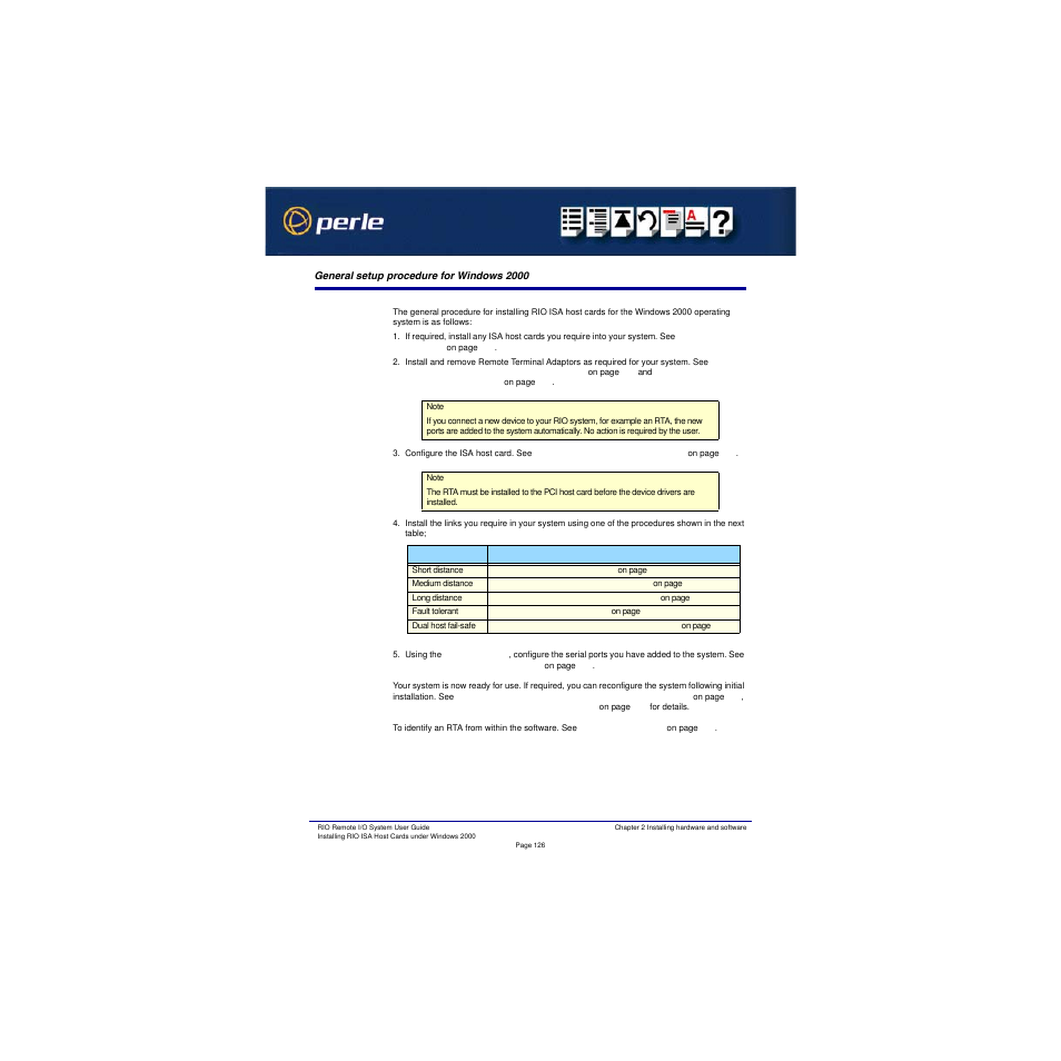 General setup procedure for windows 2000 | Perle Systems RIO 5500036-17 User Manual | Page 126 / 327