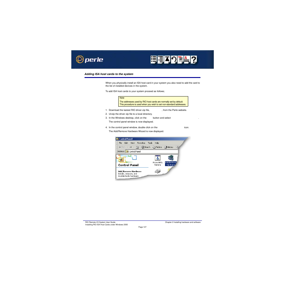Adding isa host cards to the system | Perle Systems RIO 5500036-17 User Manual | Page 127 / 327