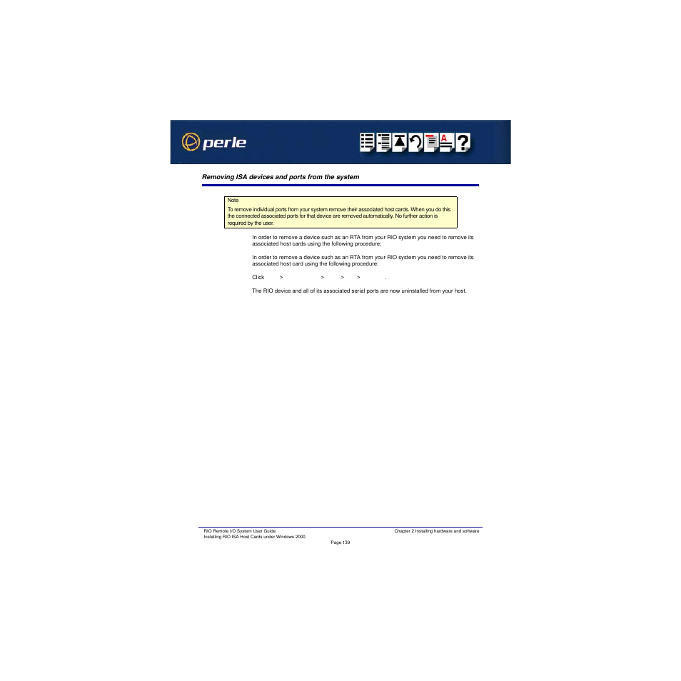 Removing isa devices and ports from the system | Perle Systems RIO 5500036-17 User Manual | Page 139 / 327