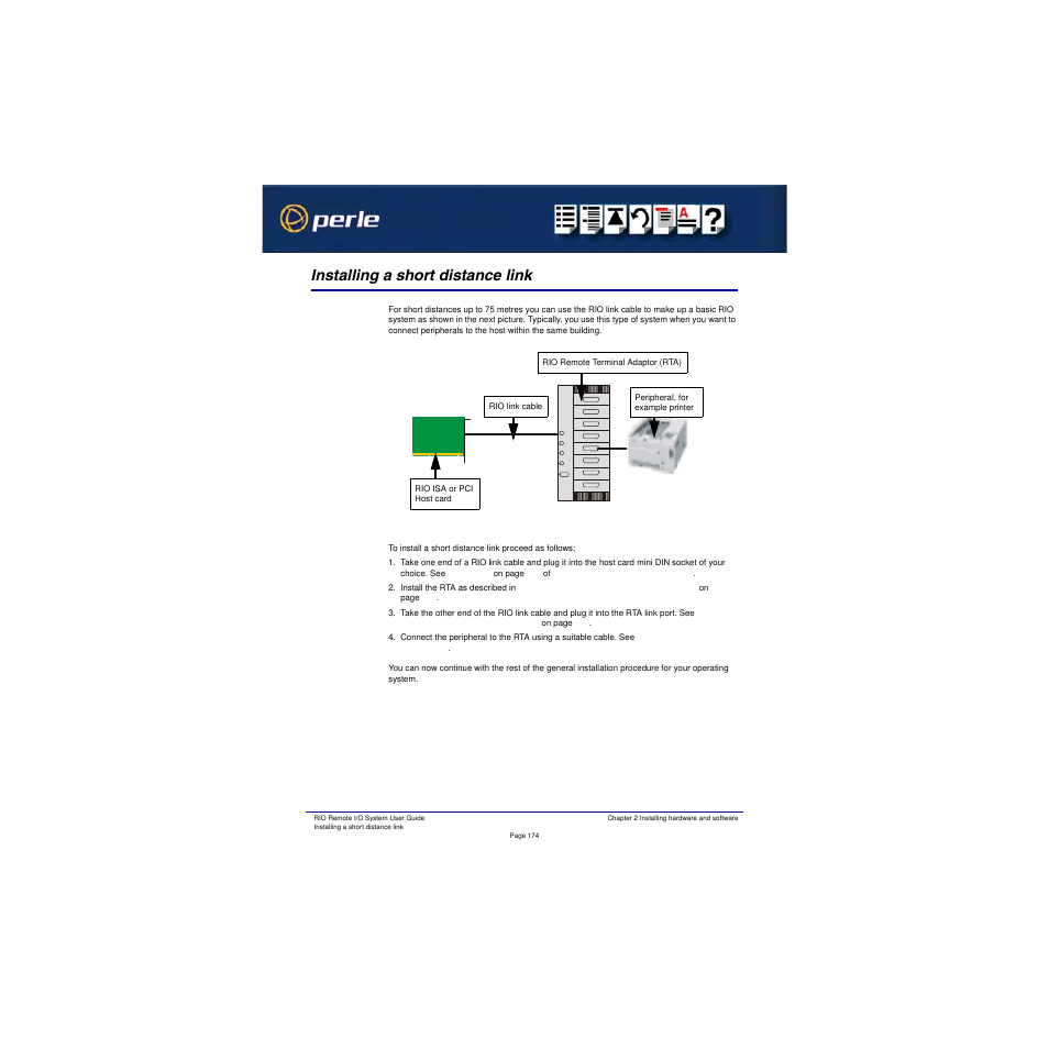 Installing a short distance link | Perle Systems RIO 5500036-17 User Manual | Page 174 / 327