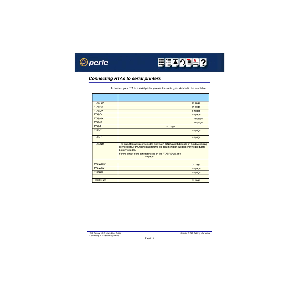 Connecting rtas to serial printers | Perle Systems RIO 5500036-17 User Manual | Page 210 / 327