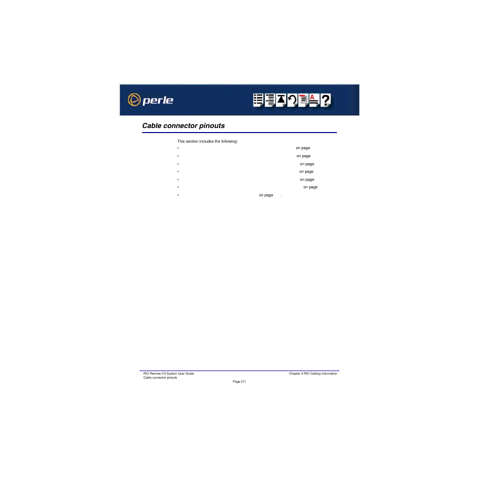 Cable connector pinouts | Perle Systems RIO 5500036-17 User Manual | Page 211 / 327