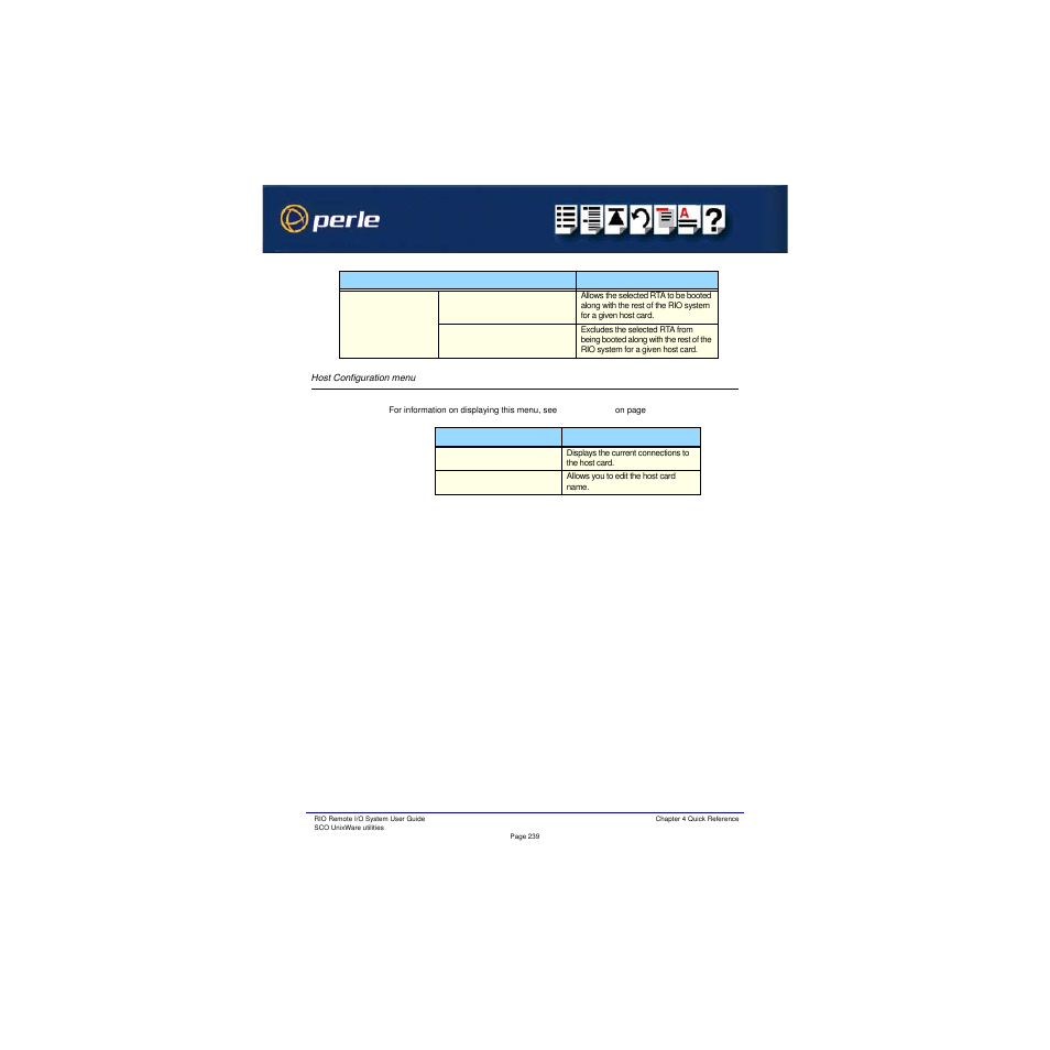 Host configuration menu | Perle Systems RIO 5500036-17 User Manual | Page 239 / 327