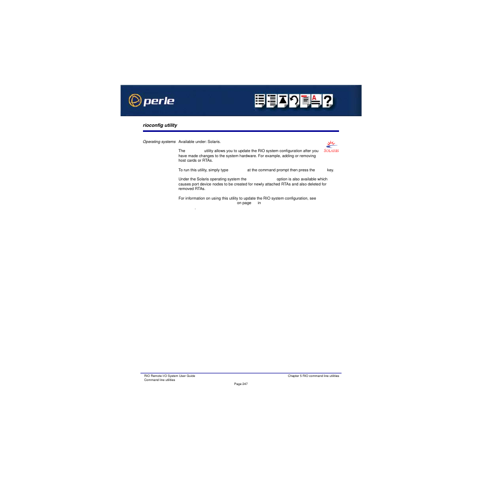 Rioconfig utility | Perle Systems RIO 5500036-17 User Manual | Page 247 / 327
