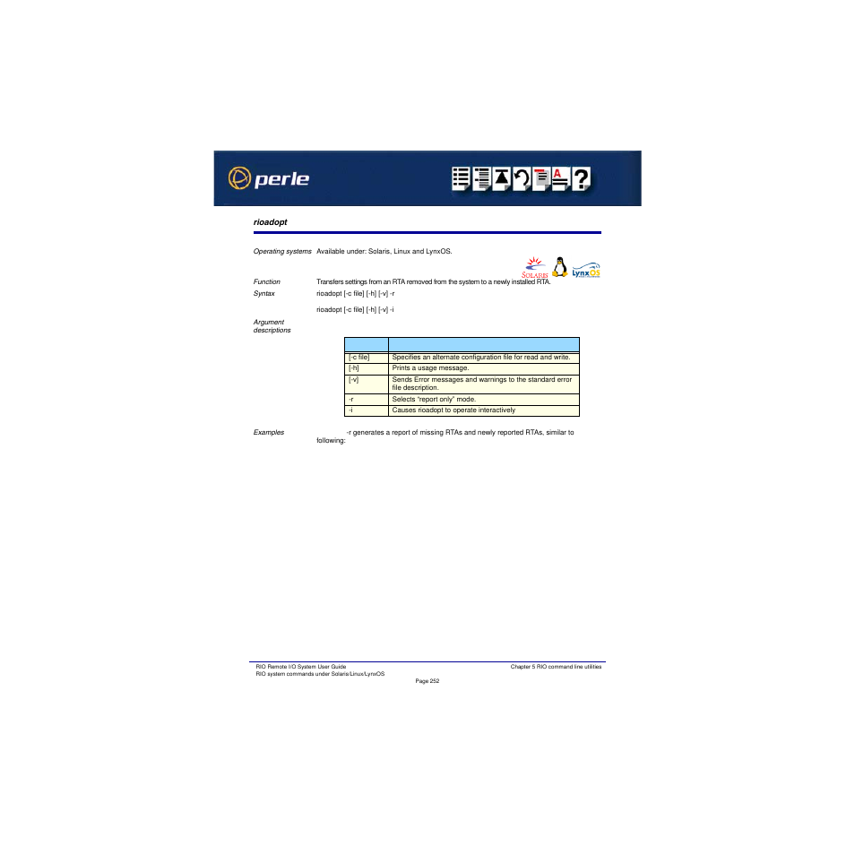 Rioadopt | Perle Systems RIO 5500036-17 User Manual | Page 252 / 327