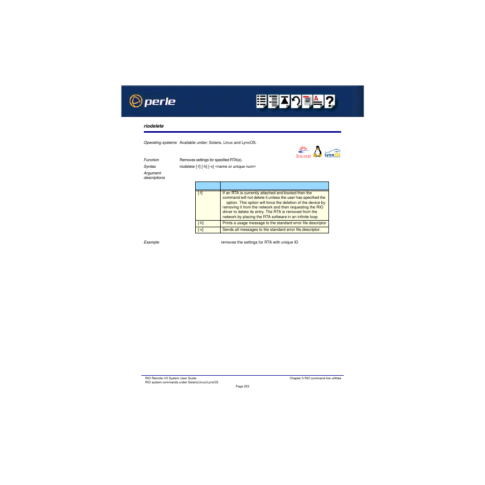 Riodelete | Perle Systems RIO 5500036-17 User Manual | Page 253 / 327
