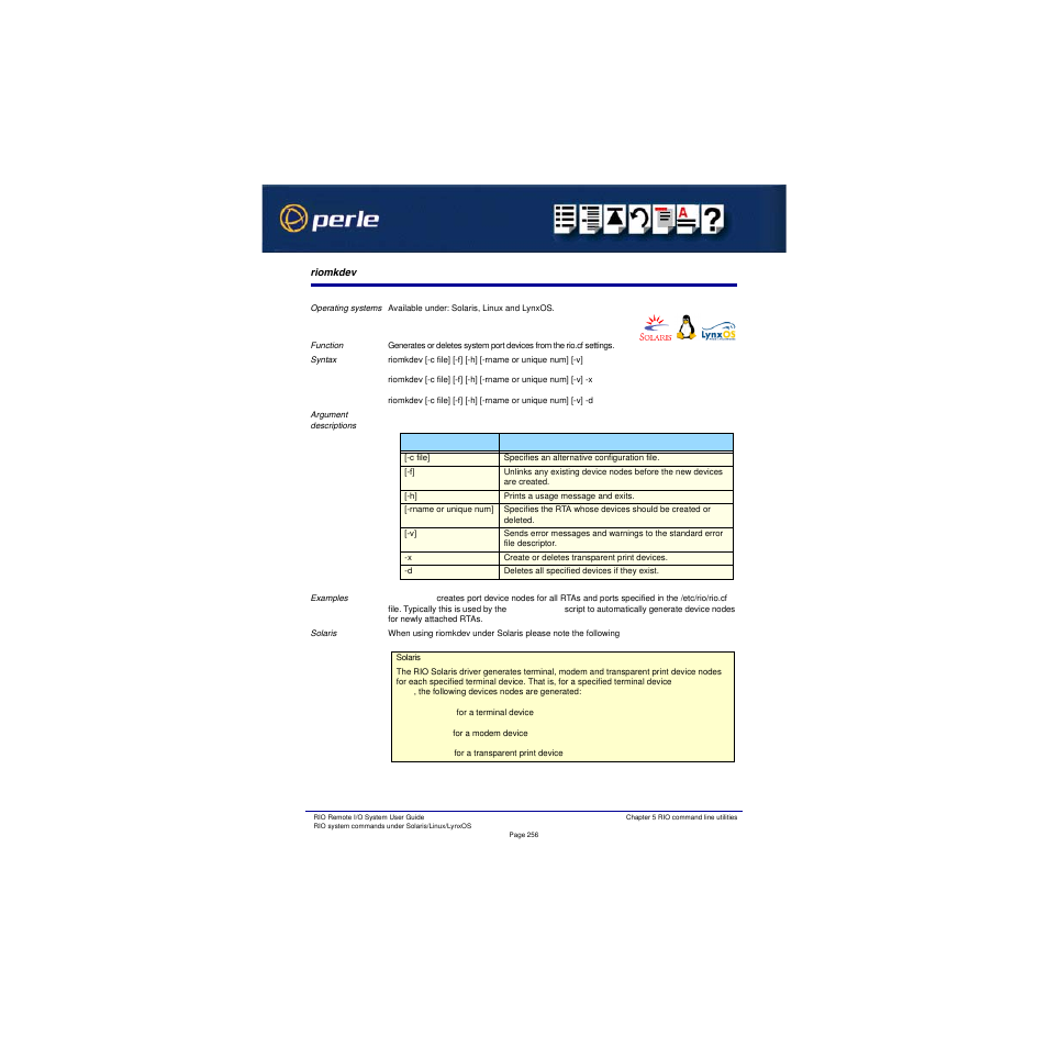 Riomkdev | Perle Systems RIO 5500036-17 User Manual | Page 256 / 327