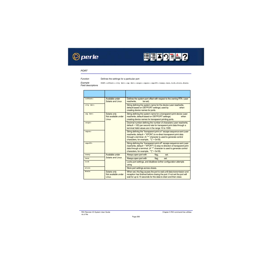Port, Performing the send data to port test | Perle Systems RIO 5500036-17 User Manual | Page 266 / 327