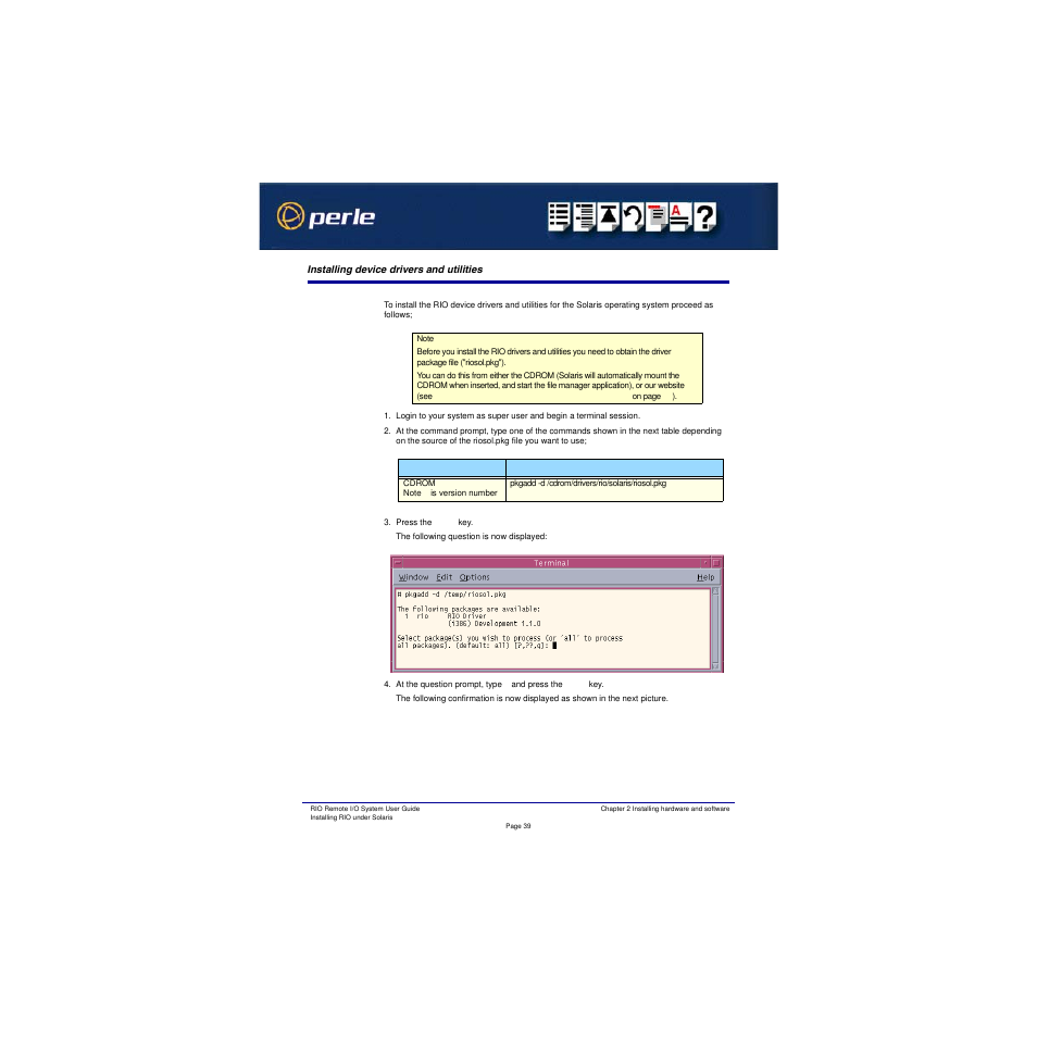 Installing device drivers and utilities, Installing device drivers, And utilities | Perle Systems RIO 5500036-17 User Manual | Page 39 / 327
