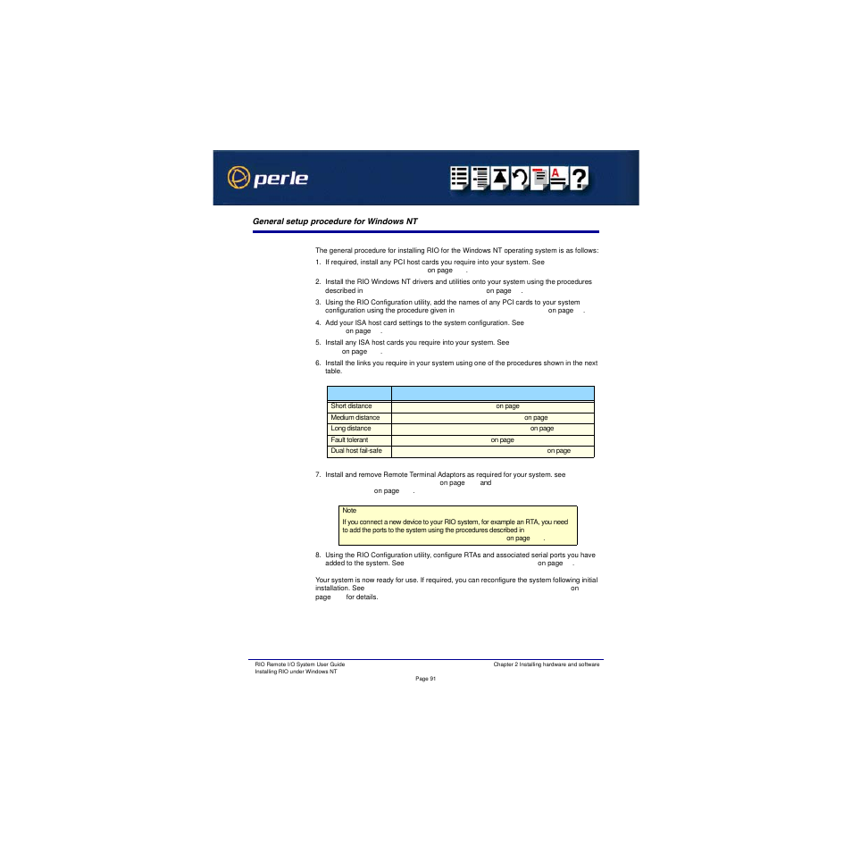 General setup procedure for windows nt | Perle Systems RIO 5500036-17 User Manual | Page 91 / 327