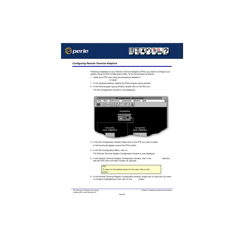 Configuring remote terminal adaptors | Perle Systems RIO 5500036-17 User Manual | Page 99 / 327