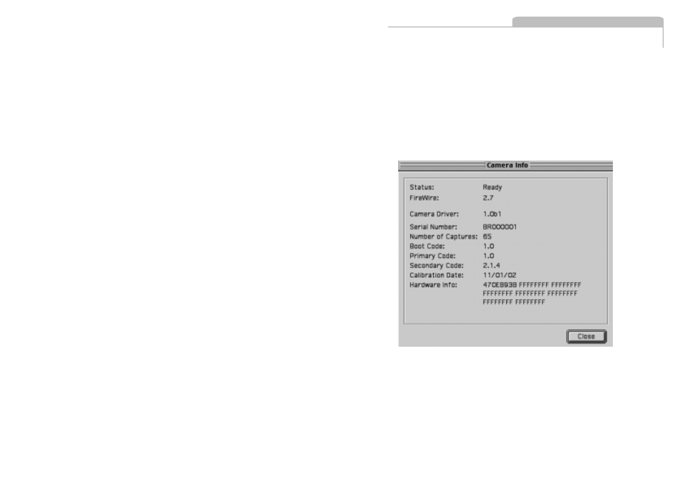 7 camera information | Phase One H 5 User Manual | Page 29 / 68