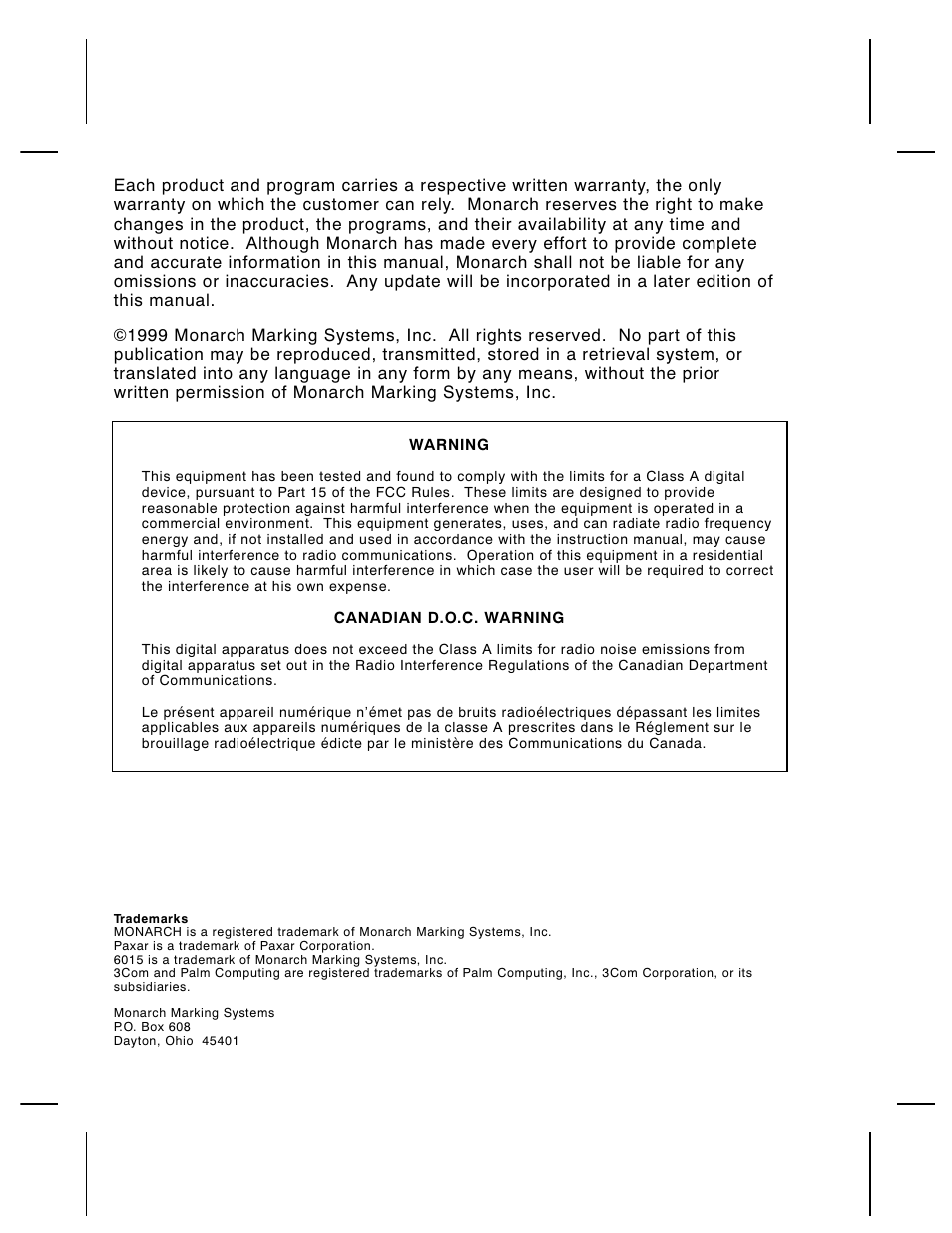 Paxar Monarch 6015 User Manual | Page 2 / 20