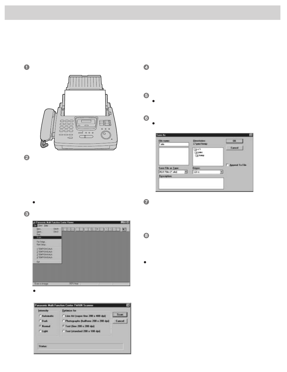 Comienzo rápido en español, Exploración y almacenamiento de documentos | Panasonic KX-FM255 User Manual | Page 138 / 144