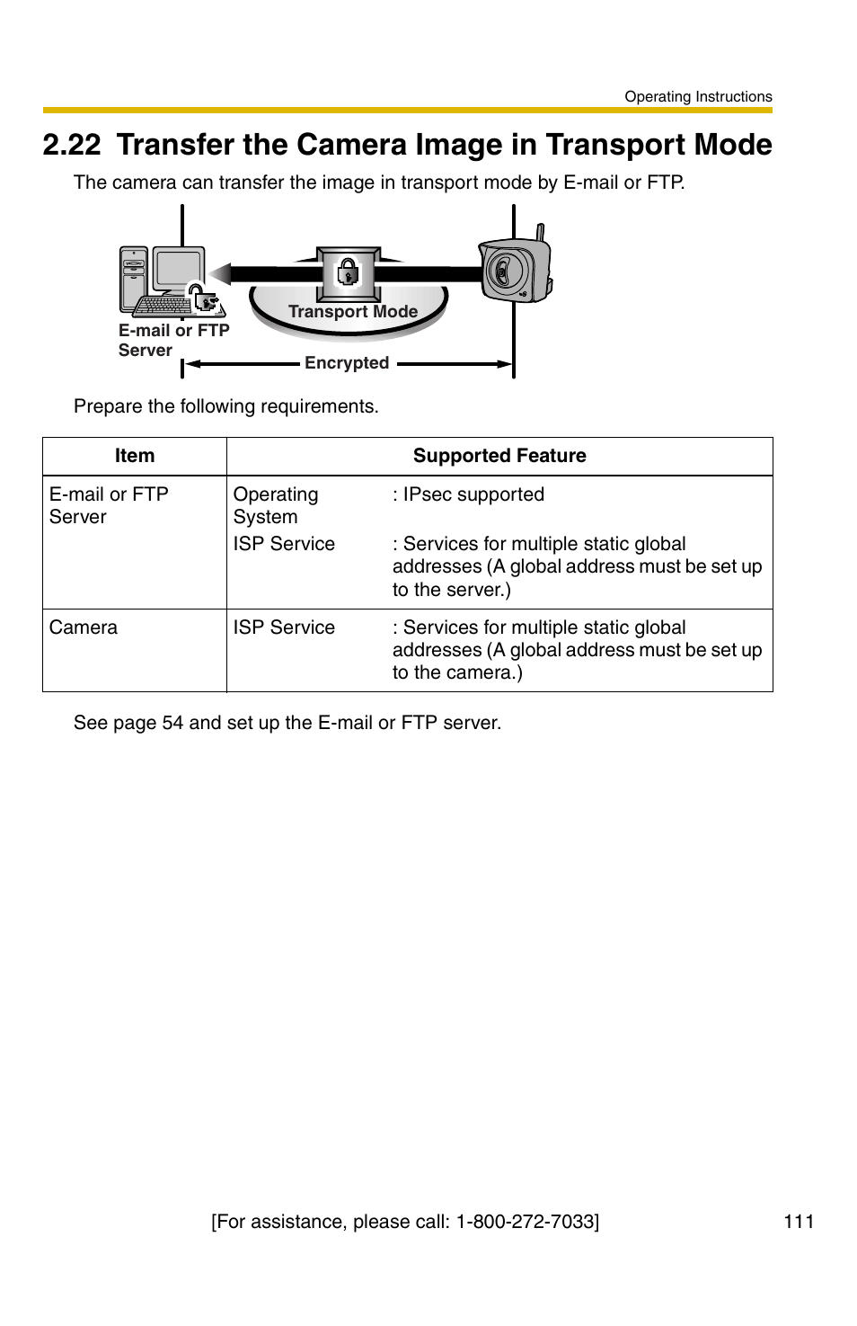 22 transfer the camera image in transport mode | Panasonic BB-HCM371A User Manual | Page 111 / 160