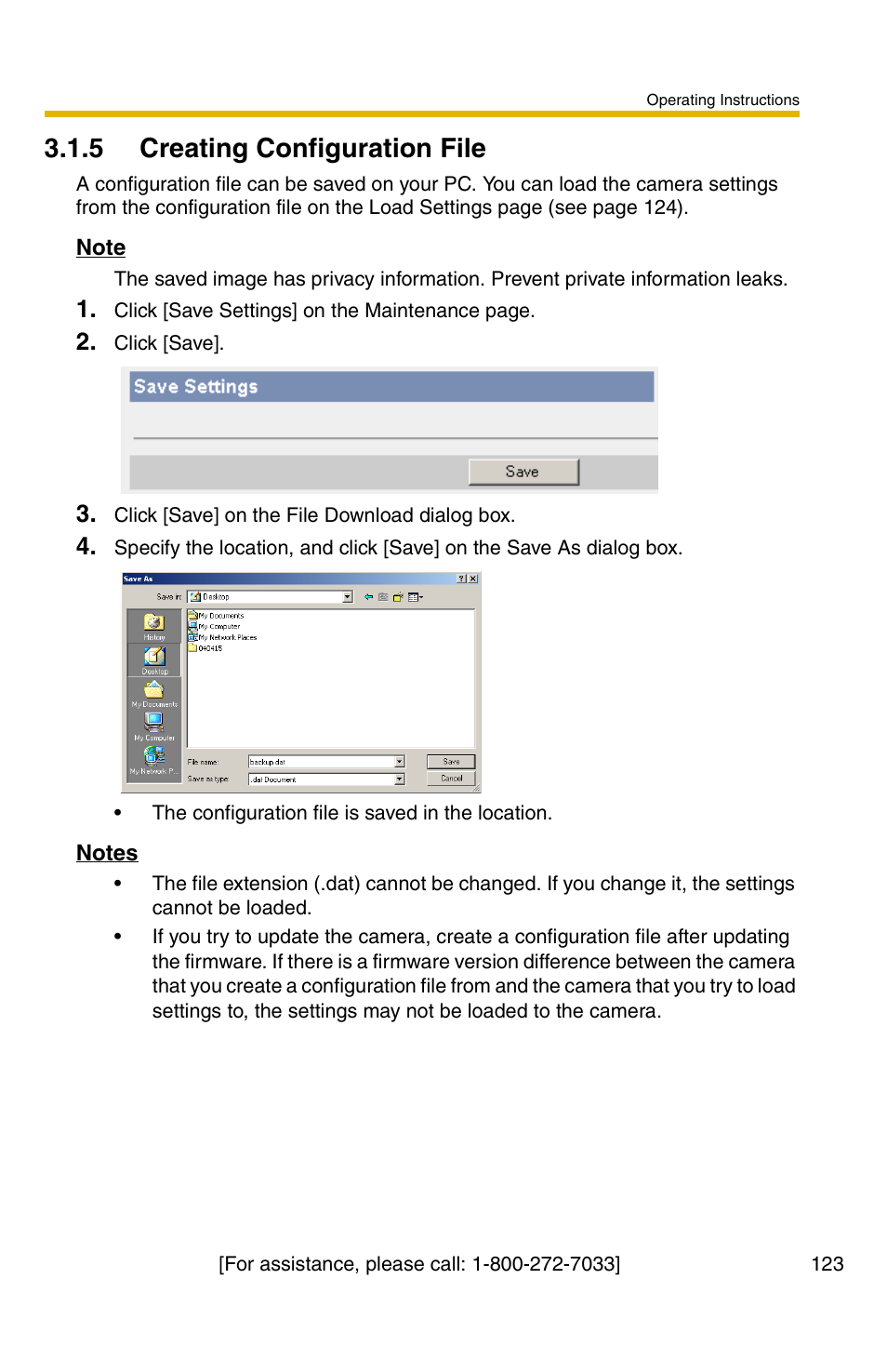 5 creating configuration file | Panasonic BB-HCM371A User Manual | Page 123 / 160