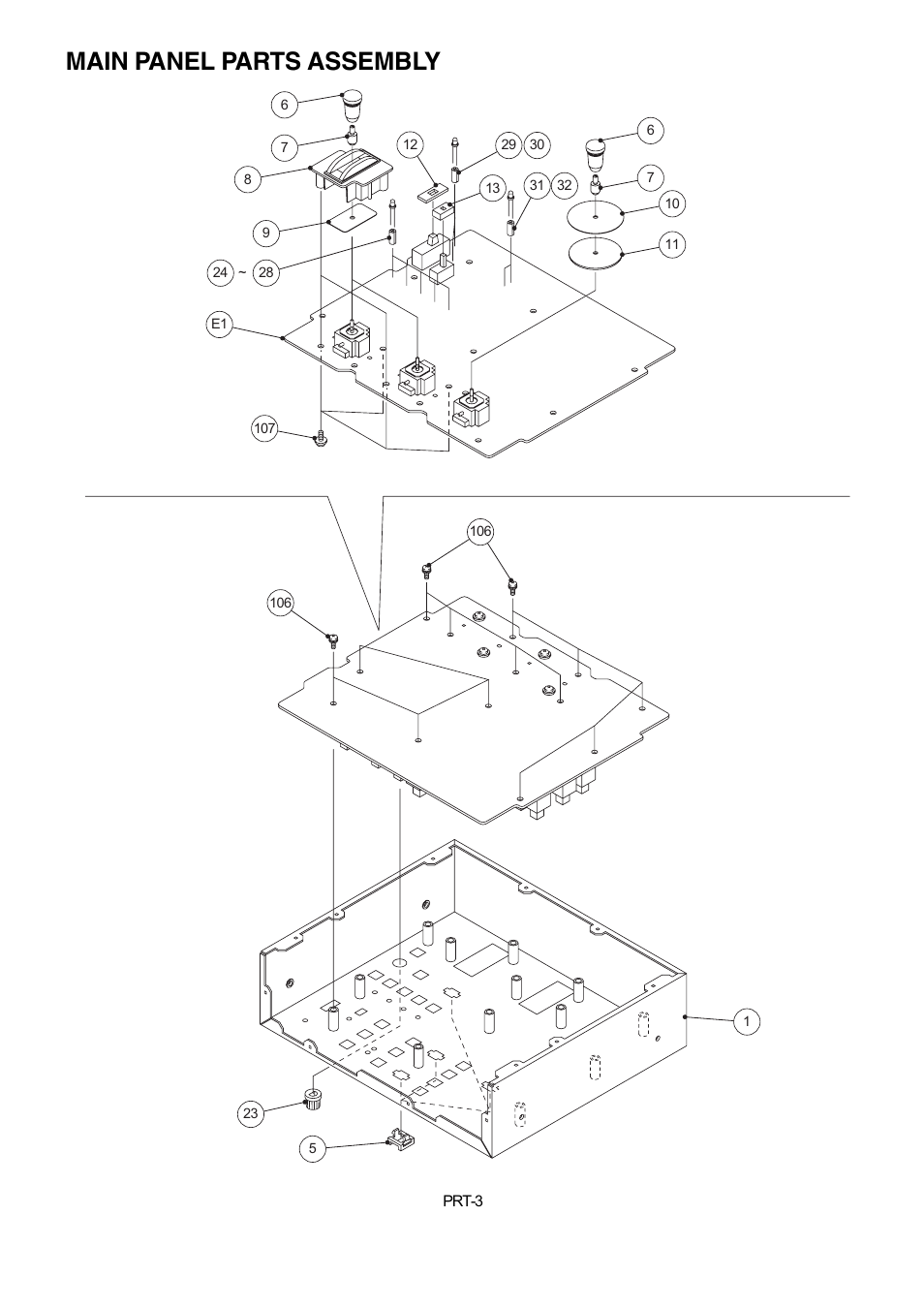 Main panel parts assembly | Panasonic AW-RP555N User Manual | Page 4 / 6