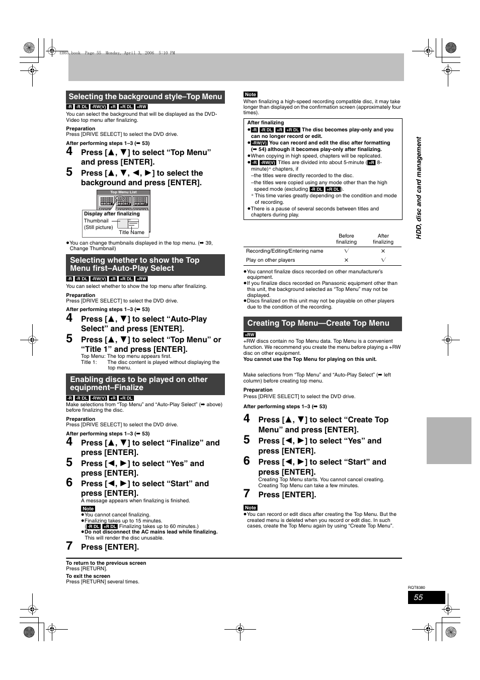 Panasonic DIGA DMR-EH65 User Manual | Page 55 / 76