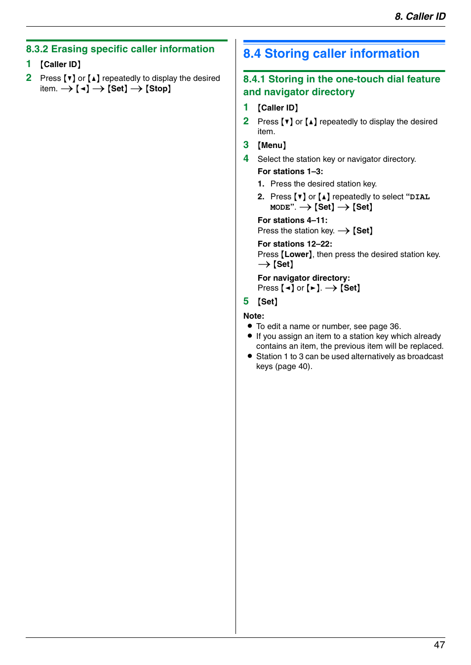 4 storing caller information, Storing caller information, Ep 3 of th | 4 storing caller information | Panasonic KX-FLM671 User Manual | Page 47 / 92