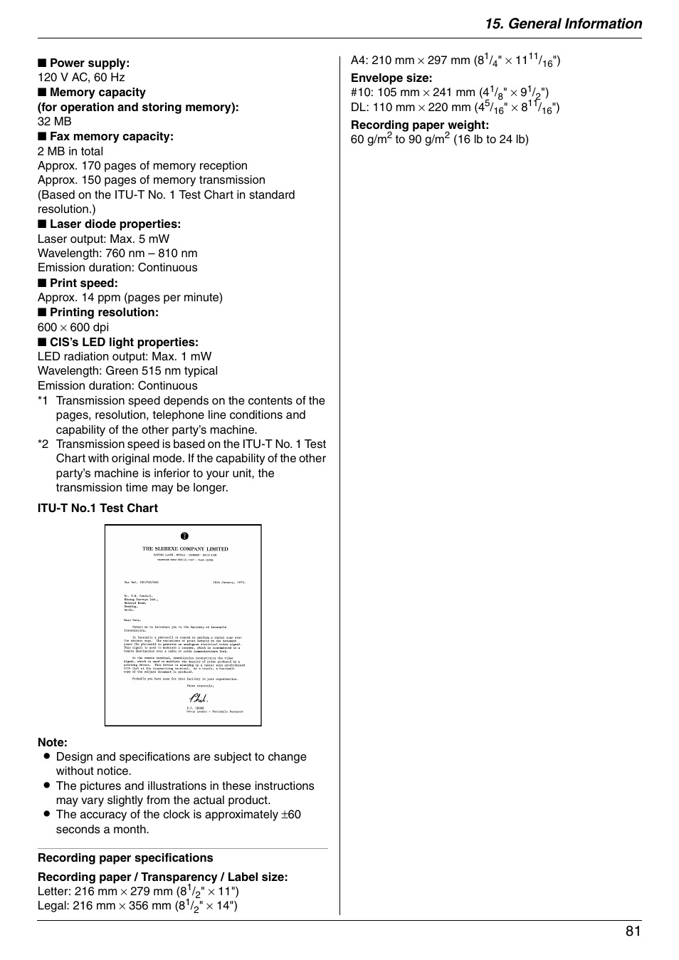 General information 81 | Panasonic KX-FLM671 User Manual | Page 81 / 92
