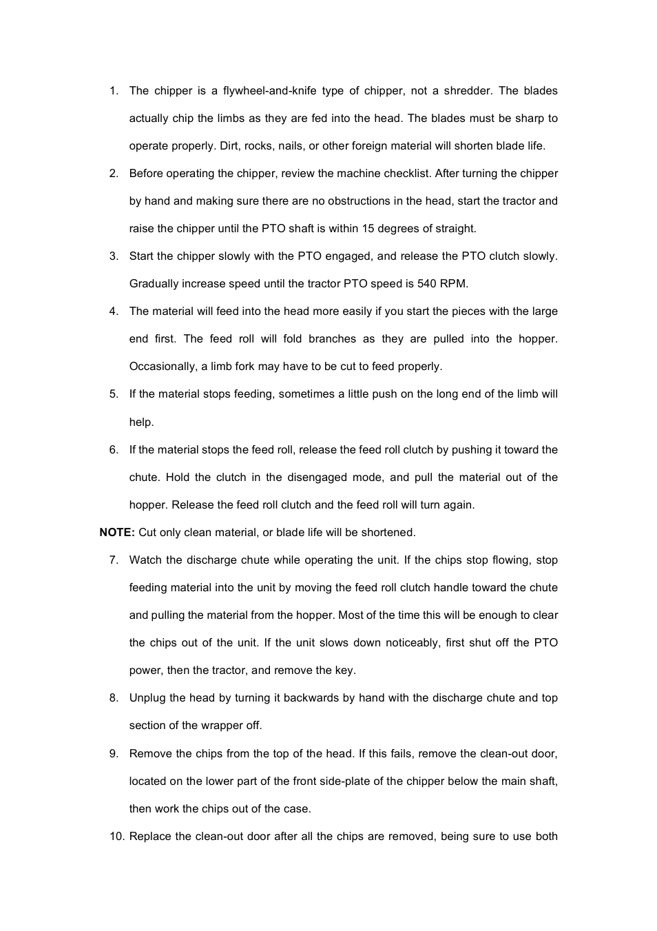 Panasonic PTO 540 RPM User Manual | Page 6 / 12