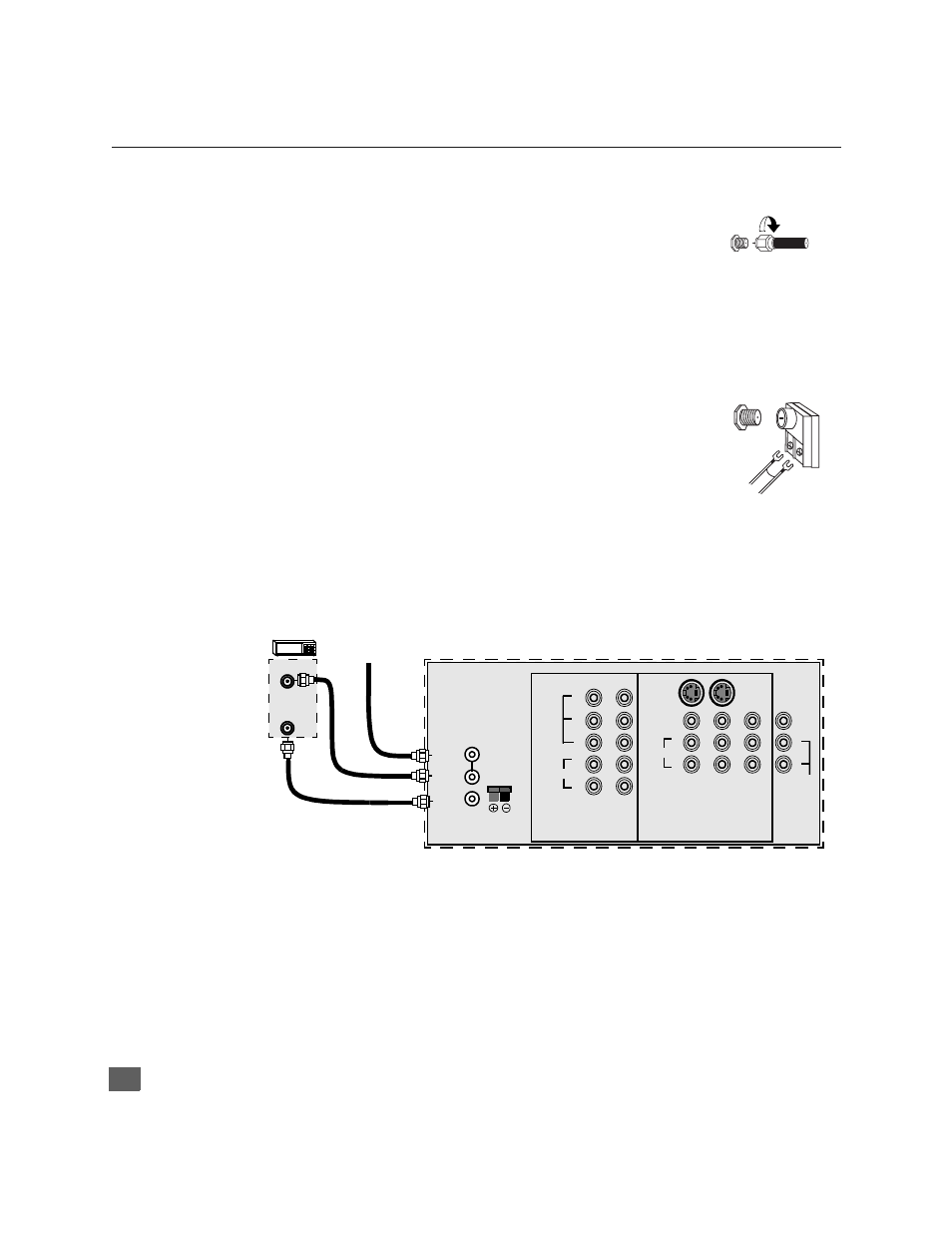 Conexion de cable / antena, Conexiones de equipo opcional, Conexión de cable / antena | Nstalación, Conexión de cable, Conexión de antena, Onexión del decodificador de cable | Panasonic CT 36HX41 User Manual | Page 36 / 58
