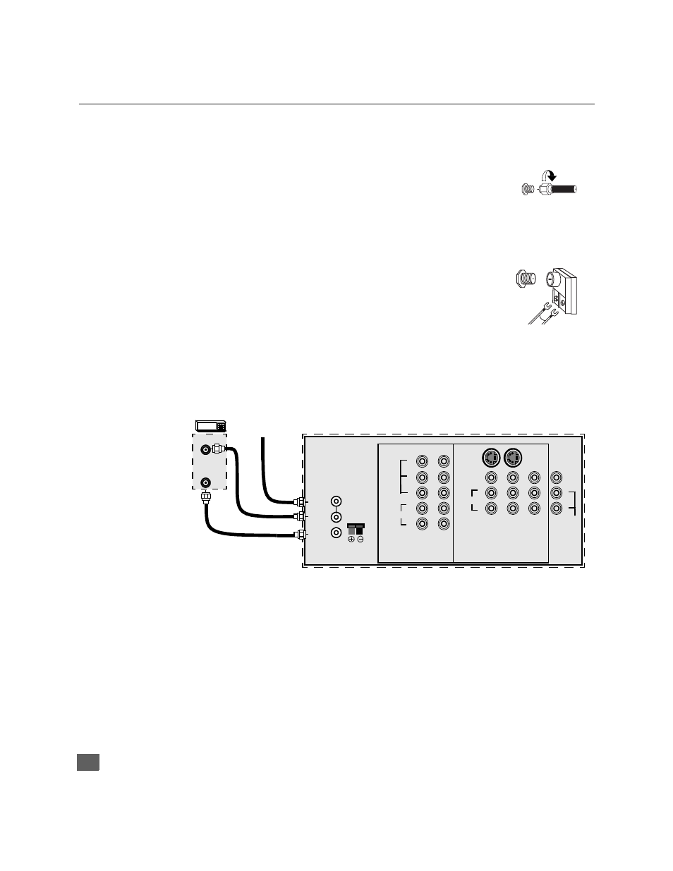 Cable / antenna connection, Optional equipment connections, Nstallation | Cable connection, Antenna connection, Cable box connection | Panasonic CT 36HX41 User Manual | Page 7 / 58