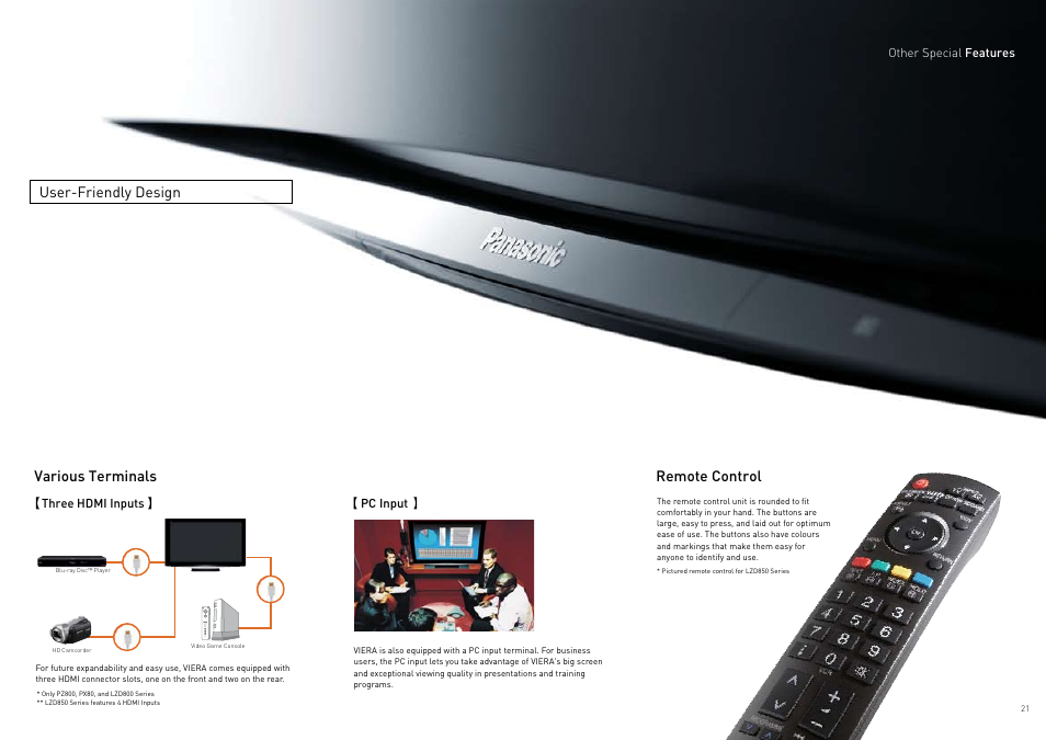 Other special features, Digital optimiser, Colour viewing angle | Motion pattern noise reduction | Panasonic Viera TY-WK42PR4W User Manual | Page 21 / 52