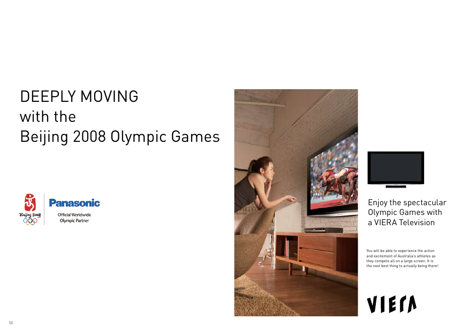 Deeply moving with the beijing 2008 olympic games | Panasonic Viera TY-WK42PR4W User Manual | Page 50 / 52