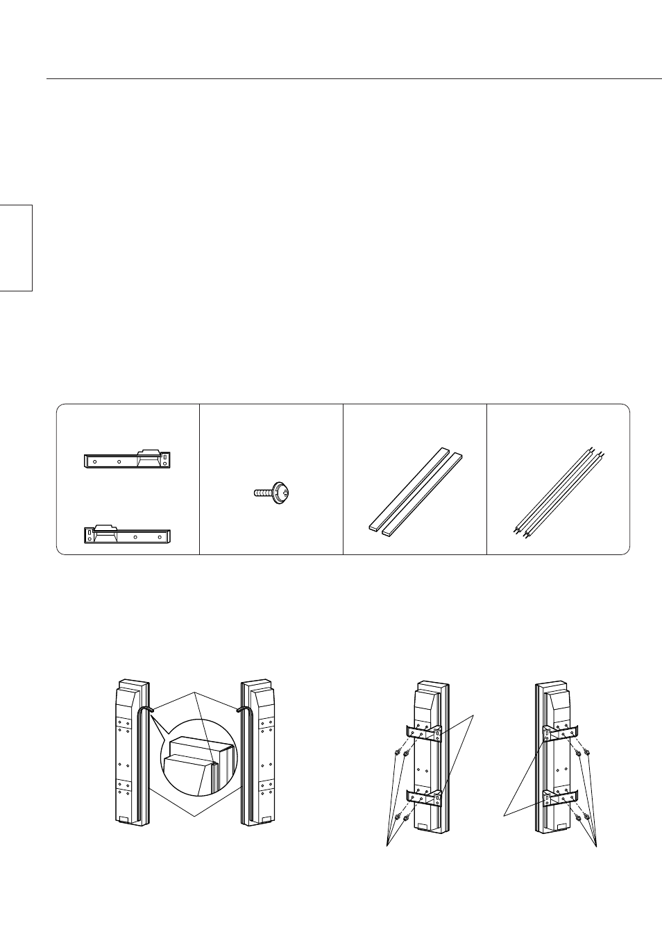Accessoires veiligheidsmaatregelen installatie, Bevestig de sponzen aan de luidsprekers, Bevestig de montagesteunen aan de luidsprekers | Panasonic TY-SP42P5-K User Manual | Page 6 / 24