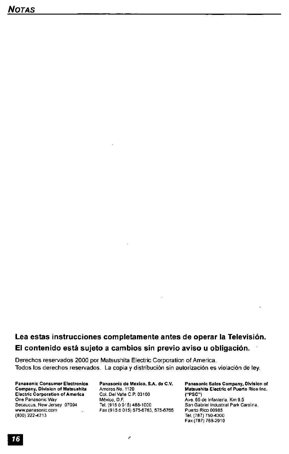 Panasonic CT-2771S User Manual | Page 32 / 32